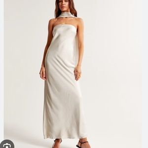 Abercrombie satin dress with neck sash